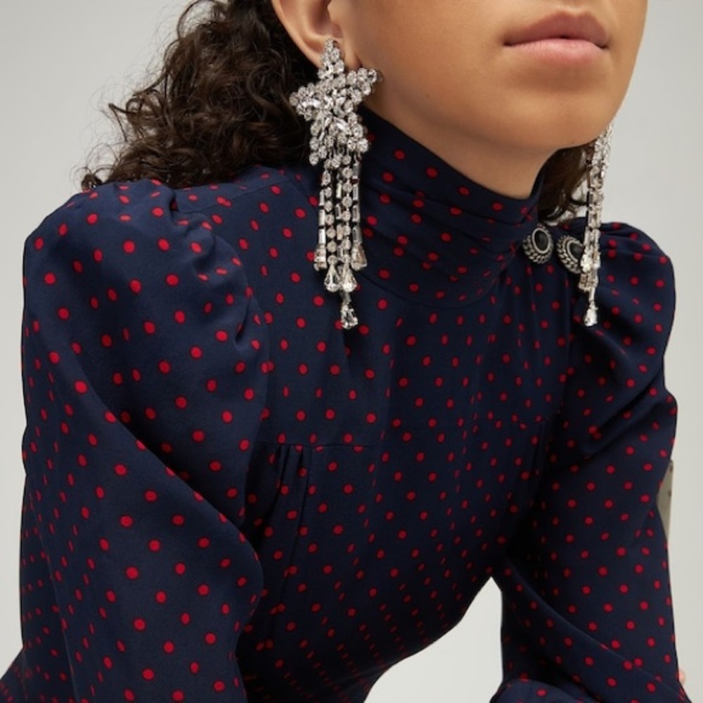 Alessandra Rich large crystals star clip on earrings